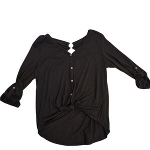 No Boundaries Black Button-Down Women's Shirt